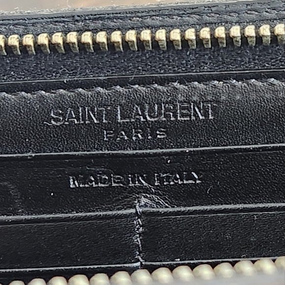 YSL Saint Laurent Zip Around Wallet Leather Black - Picture 15 of 16